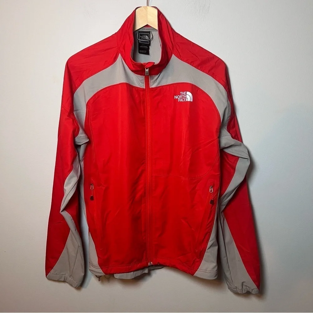 The North Face Flight Series Full Zip Jacket Mens M Red/Gray Lightweight Running